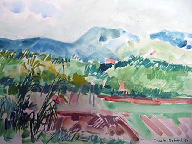 7-N870_La Bretagne_La Réunion 1984_Aquarelle 55x44